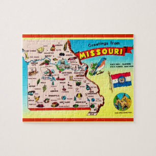 Missouri Postcard Map Jigsaw Puzzle