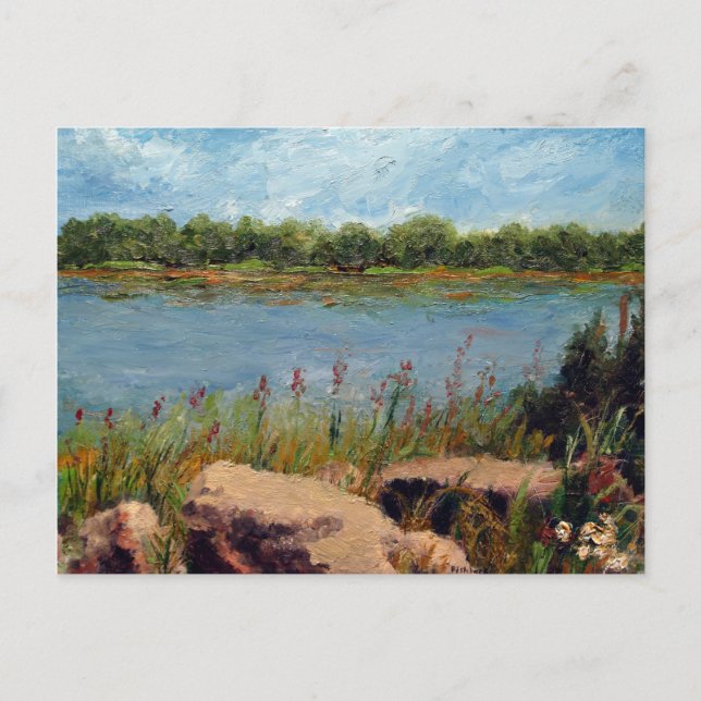 Missouri River Oil Landscape Painting Postcard (Front)
