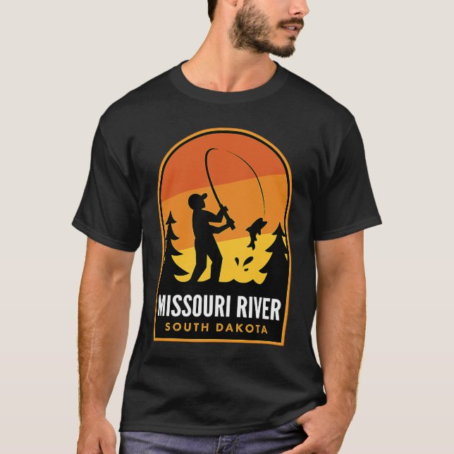 Missouri River South Dakota Fishing T-Shirt (Front)