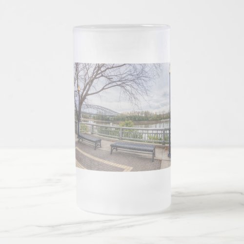 Missouri River View Frosted Glass Beer Mug