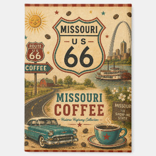 Missouri Route 66 Coffee Fridge Decor Gift Magnet