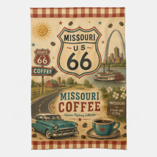 Missouri Route 66 Coffee Kitchen Decor Gift Towel