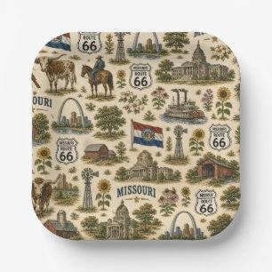 Missouri Route 66 Party Gateway Paper Plates
