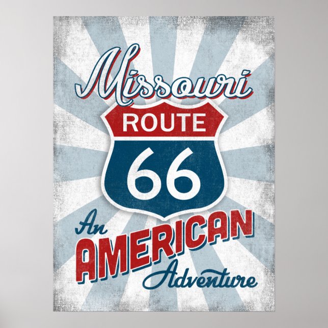 Missouri Route 66 Vintage America Poster (Front)