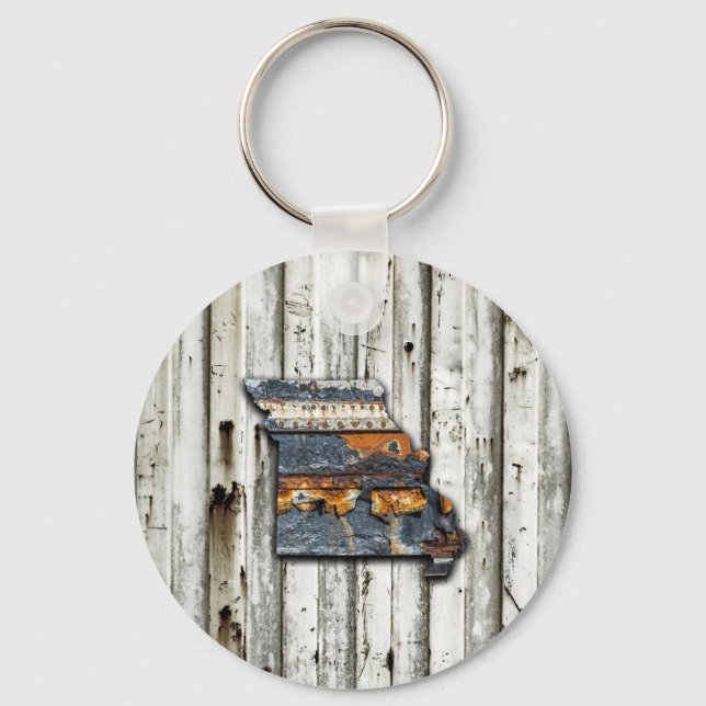Missouri Rusty State Shape Keychain (Front)