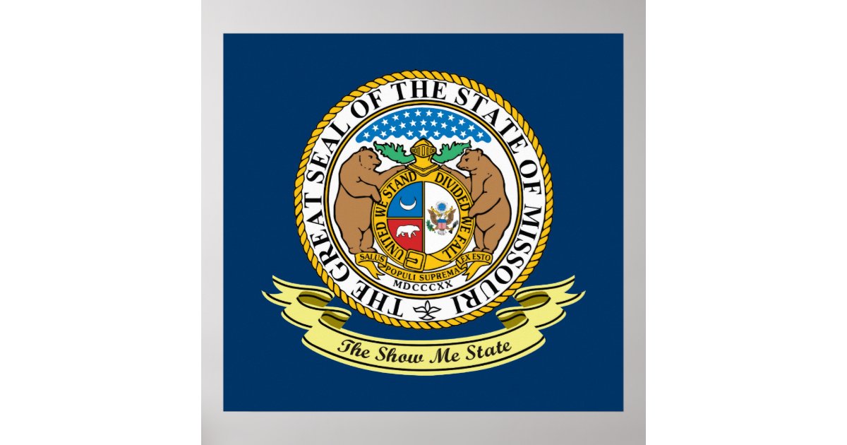 St Louis City Skyline State Flag Of Missouri Poster by Design