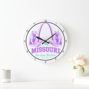 Missouri Show Me State Arch Large Clock