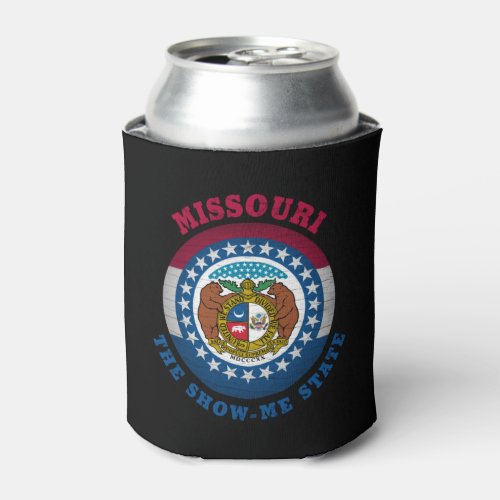 MISSOURI SHOW_ME STATE FLAG  CAN COOLER