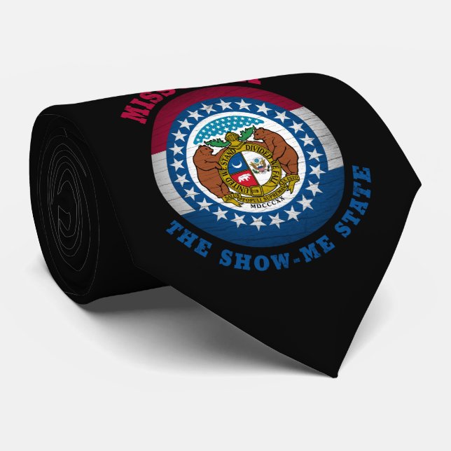 MISSOURI SHOW-ME STATE FLAG NECK TIE (Rolled)
