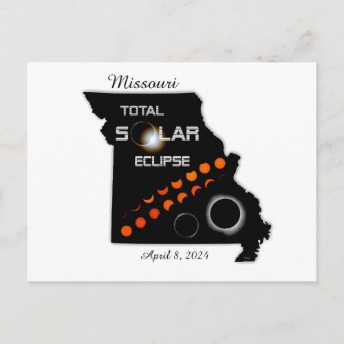 Missouri Solar Eclipse Postcard