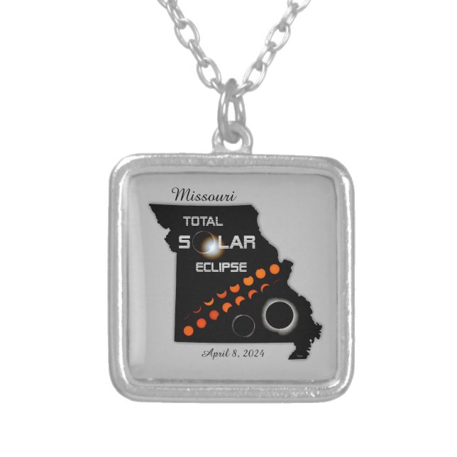 Missouri Solar Eclipse Square Necklace (Front)