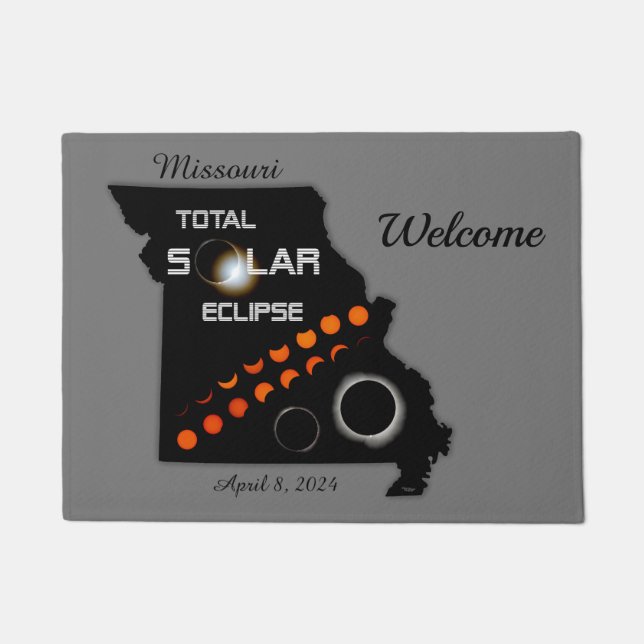 Missouri Solar Eclipse Welcome Doormat (Front)