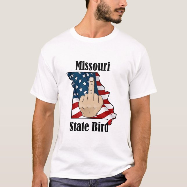 Missouri state bird t-shirt middle finger (Front)