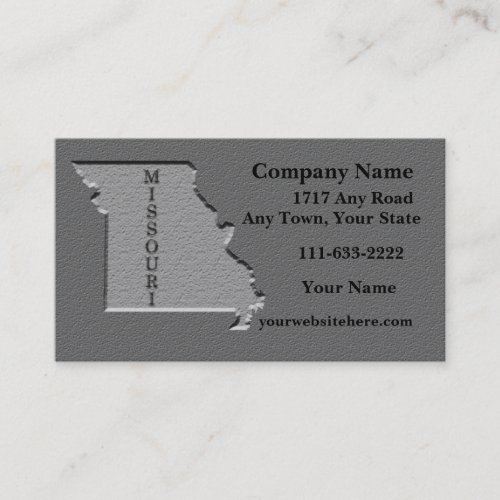 Missouri State Business card  carved stone look