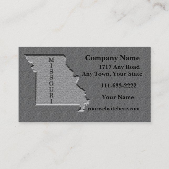 Missouri State Business card  carved stone look (Front)