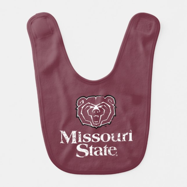 Missouri State Distressed Baby Bib (Front)