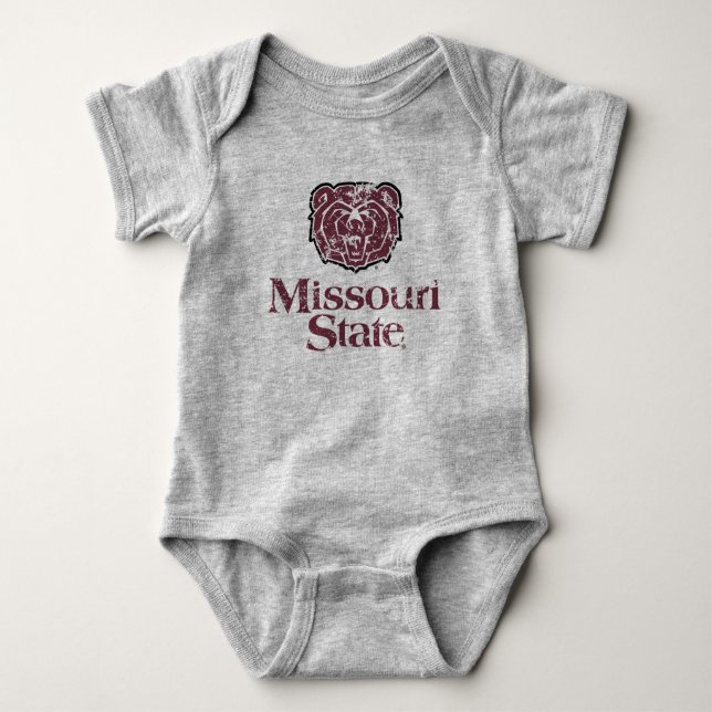 Missouri State Distressed Baby Bodysuit (Front)