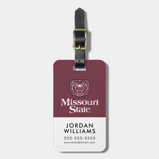 Missouri State Distressed Luggage Tag (Front Vertical)