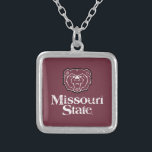 Missouri State Distressed Silver Plated Necklace<br><div class="desc">Check out these new Missouri State University designs! Show off your MO State pride with these new Missouri State University products. These make perfect gifts for the MO State student, alumni, family, friend or fan in your life. All of these Zazzle products are customizable with your name, class year, or...</div>