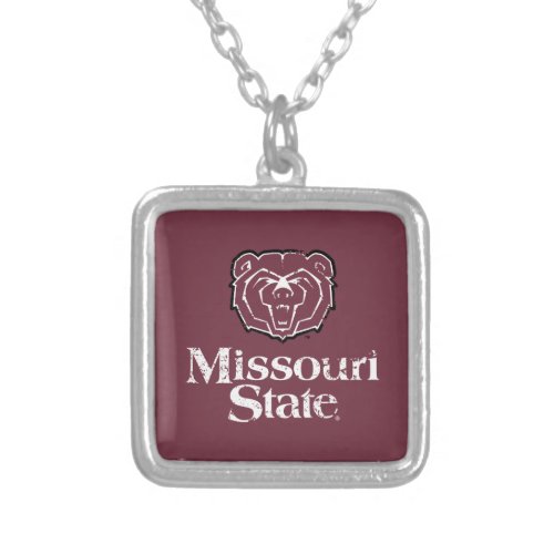 Missouri State Distressed Silver Plated Necklace