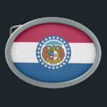 Missouri State Flag Belt Buckle<br><div class="desc">Patriotic Missouri state flag.</div>