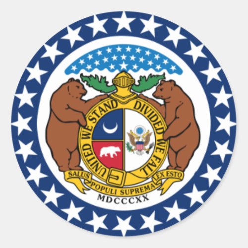 Missouri State Flag Classic Round Sticker