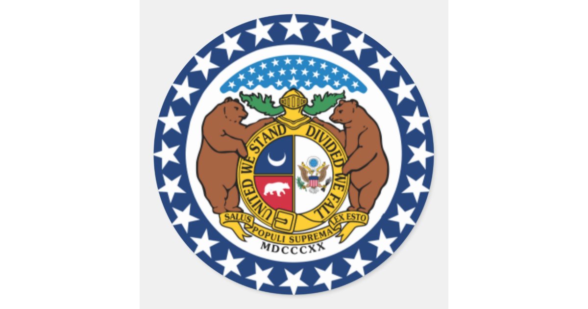 Missouri State Flag Classic Round Sticker | Zazzle