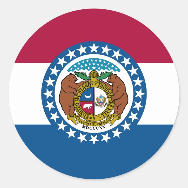Missouri State Flag Classic Round Sticker (Front)