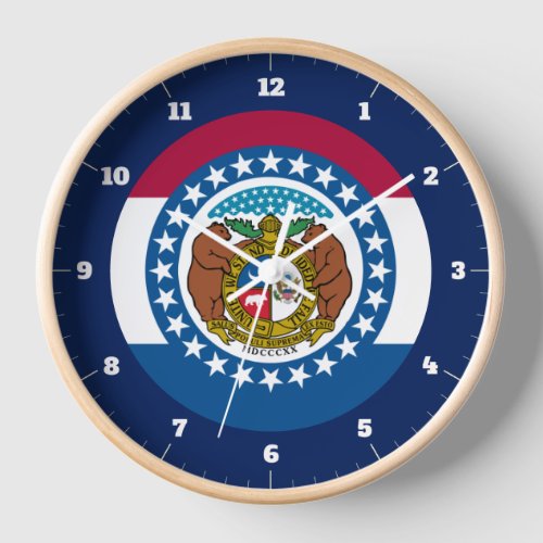 MISSOURI STATE FLAG CLOCK