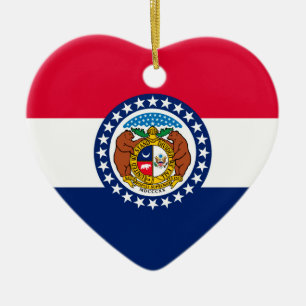 Missouri State Flag Design Ceramic Ornament