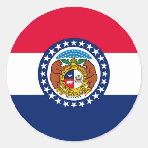 Missouri State Flag Design Classic Round Sticker