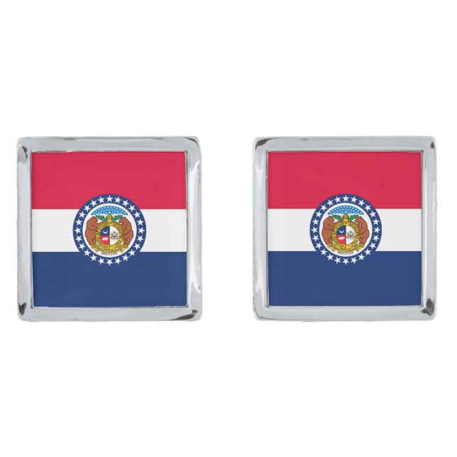 Missouri State Flag Design Cufflinks (Front)