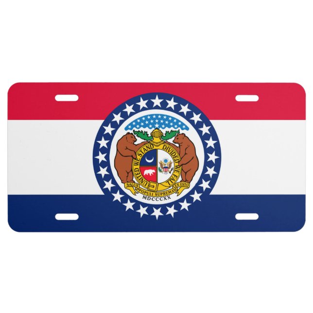 Missouri State Flag Design Decor License Plate (Front)