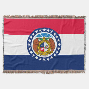 Missouri State Flag Design Decor Throw Blanket