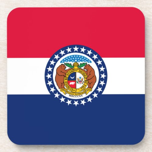Missouri State Flag Design Drink Coaster