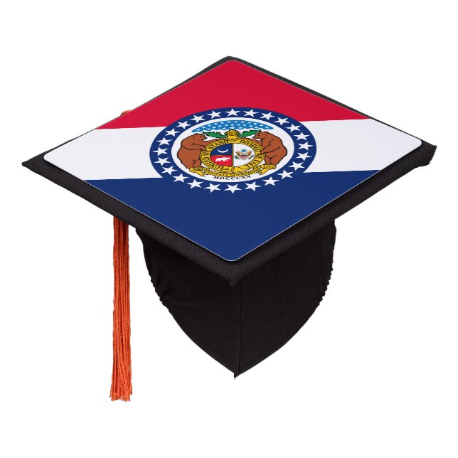 Missouri State Flag Design Graduation Cap Topper (Angled)