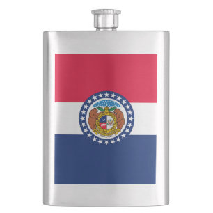 Missouri State Flag Design Hip Flask