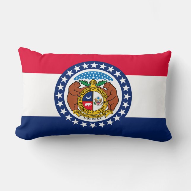 Missouri State Flag Design Lumbar Pillow (Front)
