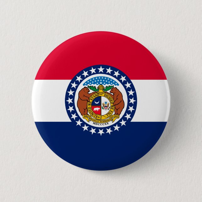Missouri State Flag Design Pinback Button (Front)