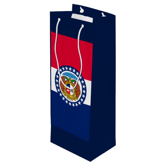 Missouri State Flag Design Wine Gift Bag (Back Angled)