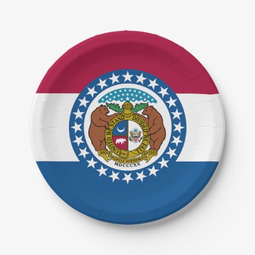 Missouri State Flag Paper Plates