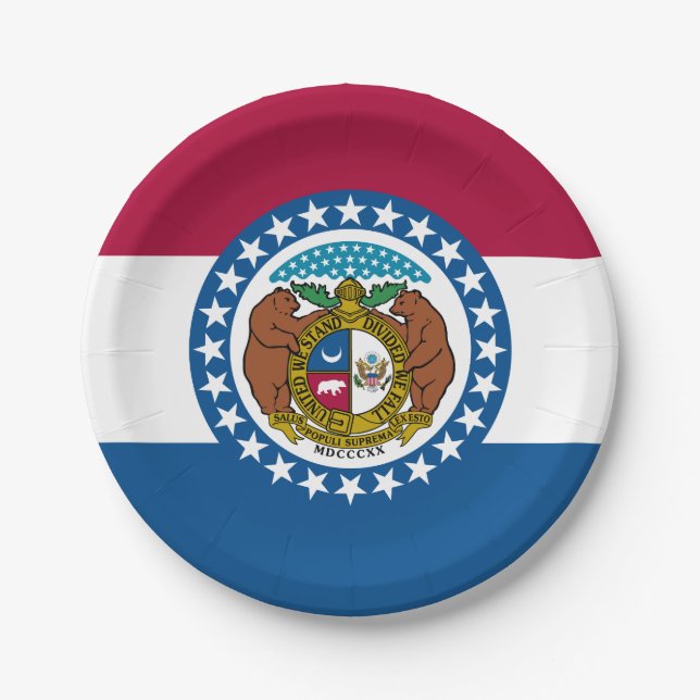 Missouri State Flag Paper Plates (Front)