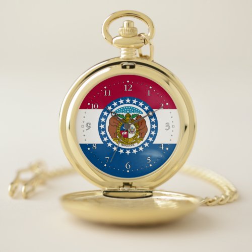 Missouri State Flag Pocket Watch