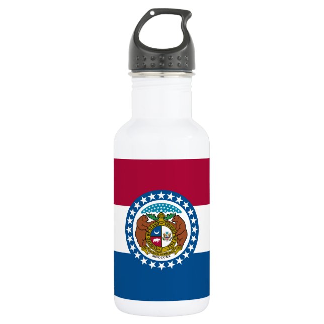 Missouri State Flag Stainless Steel Water Bottle (Front)