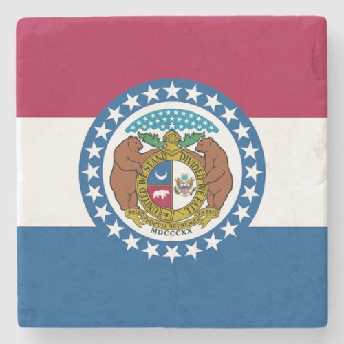 Missouri State Flag Stone Coaster