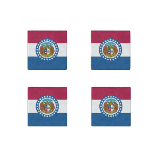 Missouri State Flag Stone Magnet