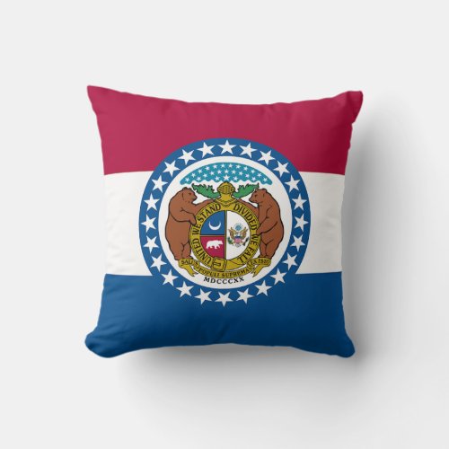 Missouri State Flag Throw Pillow