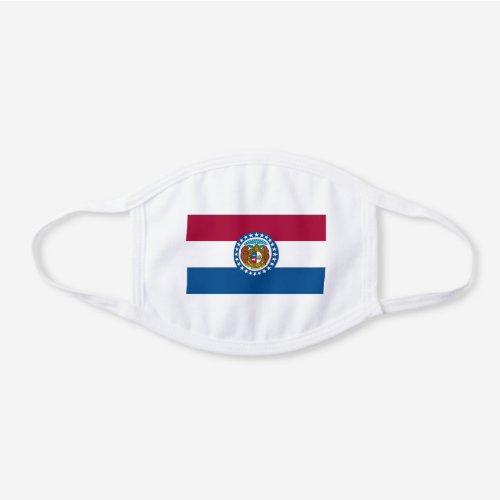 Missouri State Flag White Cotton Face Mask