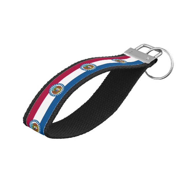 Missouri State Flag Wrist Keychain (Angled Up)