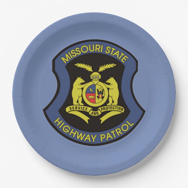 Missouri State Highway Patrol Large Paper Plates (Front)